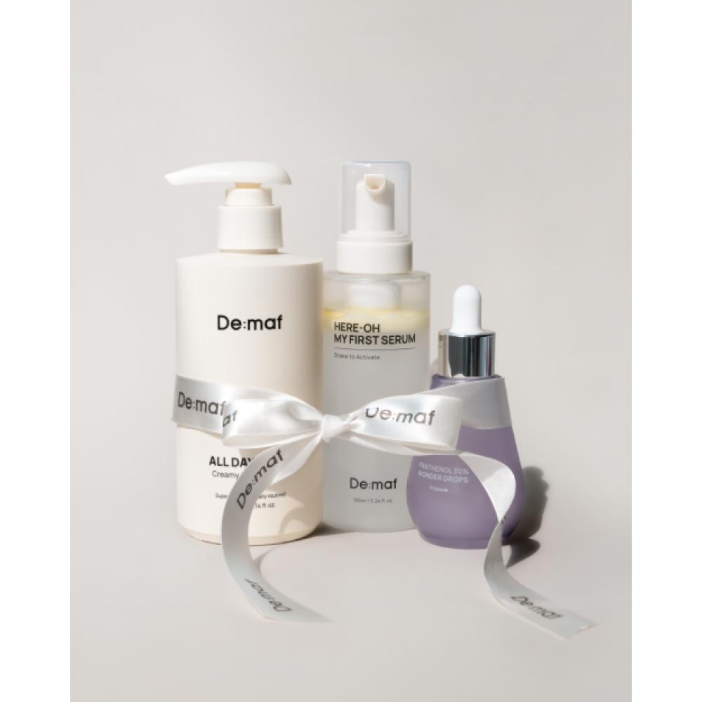 Demaf Snabbtorkande Flyktset Mjölkbaserad Rengöring 300ml+Universell Foundation 155ml+Panthenol 55ml