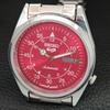 JAPAN VINTAGE REFURBISHED SEIKO 5 AUTOMATIC 7009A MENS RED DIAL WATCH a446202-1