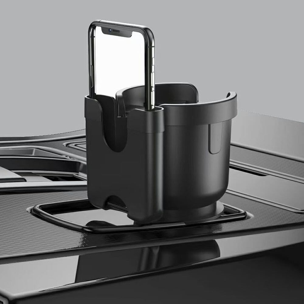OEMASSIVE Car Drink Multifunctional Car Cup Smartphone Console Car Cup Holder with Charging Adjustable Fits Large ABS Small Item Car Interior Drink