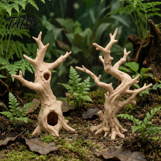 Artificial Dead Tree for Reptiles 2Pcs 3D Printed Jumping Spider Tree, Hiding Cave, Hermit Crab Climbing Decor Biodegradable Pla Tank Reptile Habitat