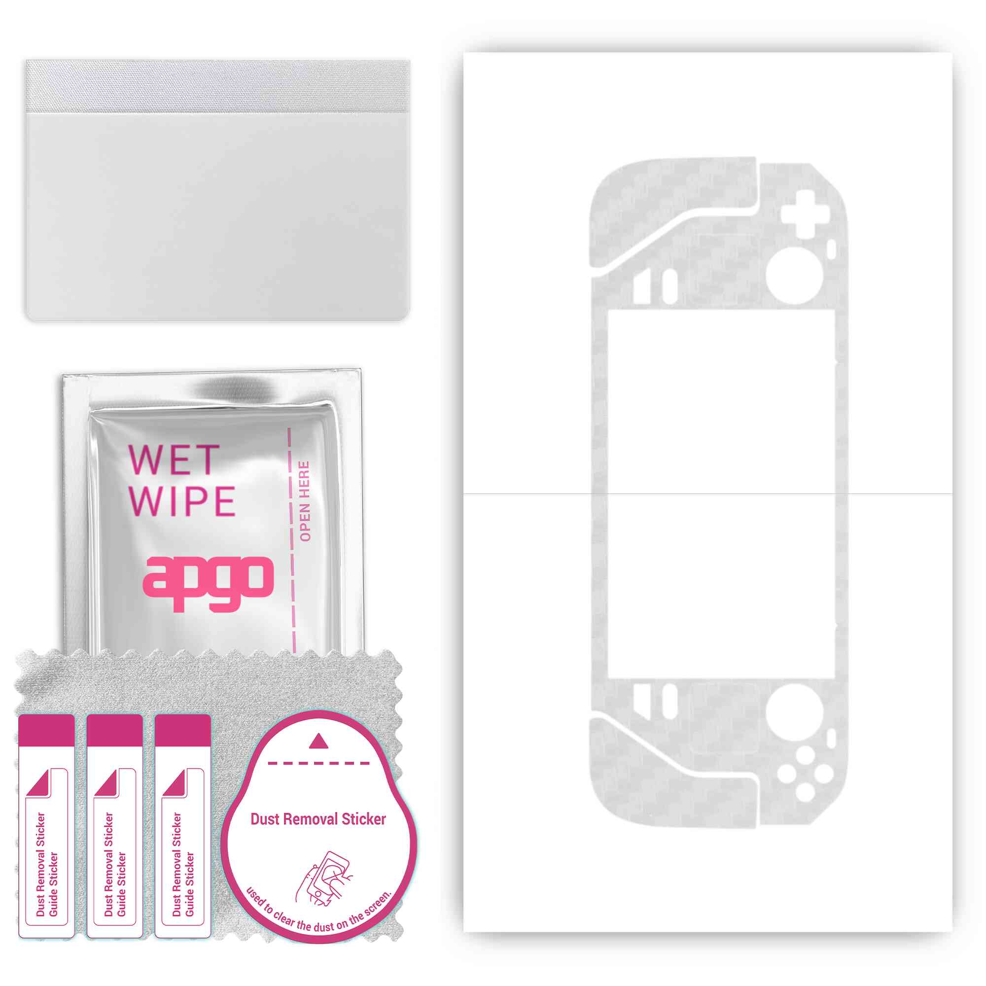 

Захисна наклейка apgo для задньої панелі, сумісна зі Steam Deck, плівка-обгортка, фольга, вініл - візерунок Прозорий карбон