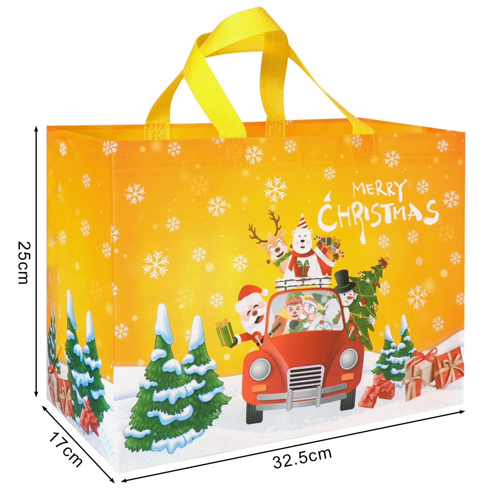 

Многоразовые нетканые рождественские подарочные пакеты с ручками | Праздничные сумки-шопперы для украшения новогодней и рождественской вечеринки, Упаковка для подарков