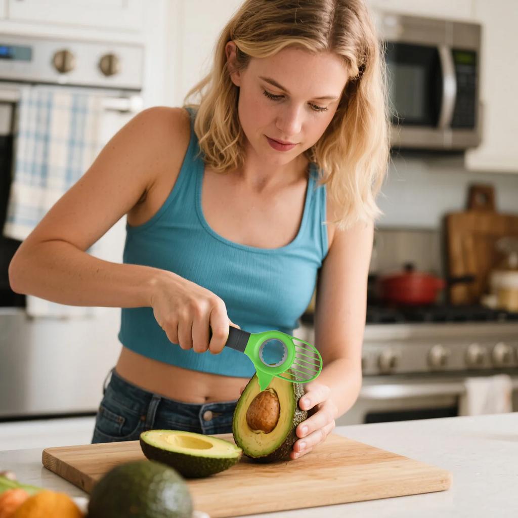 Tool Works As A Splitter, Pitter And Cutter As Knife Peeler Scoop With Comfort Grip Handle Multipurpose Tool