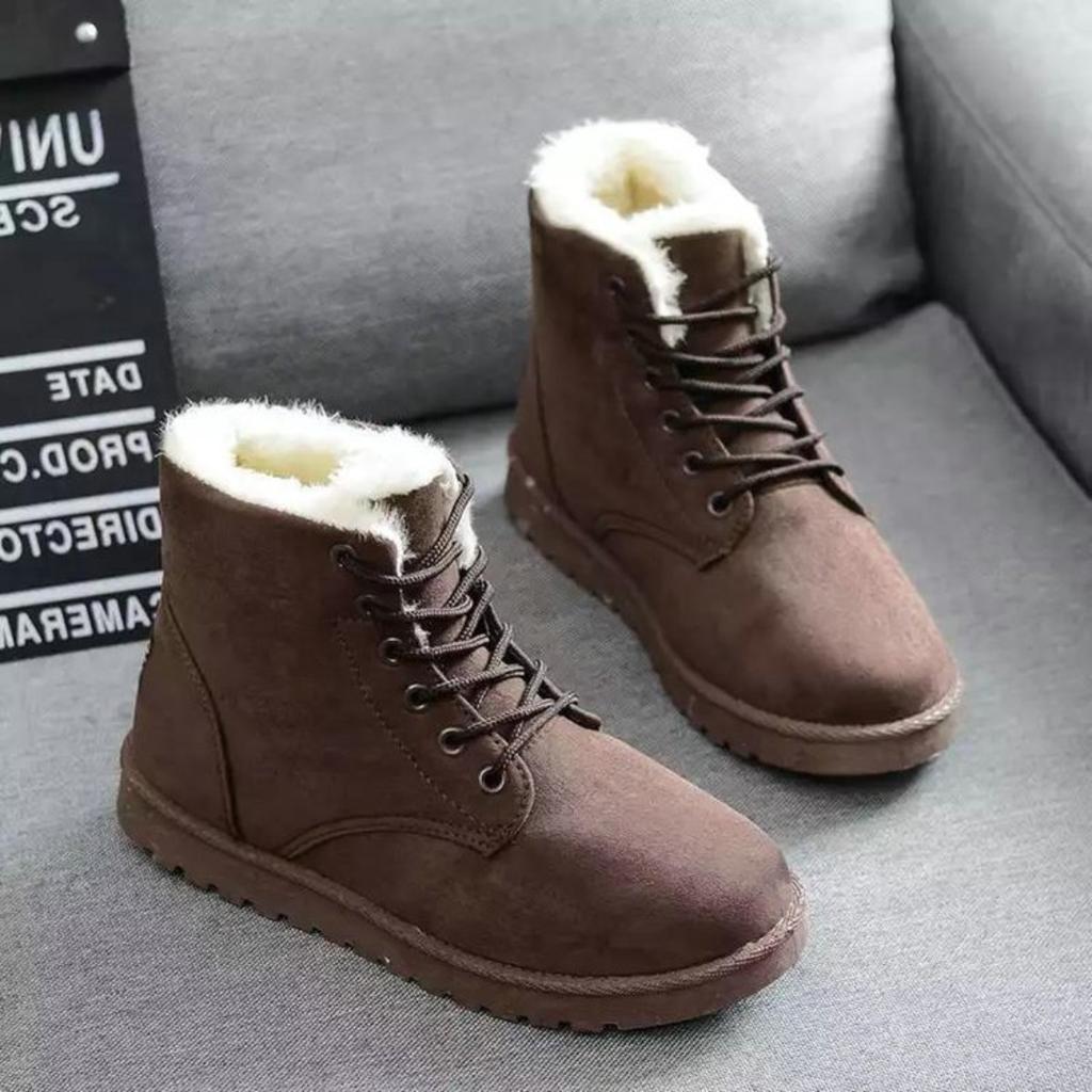 Snow Boots, Women's Shoes, Short Boots, Warm Shoes, Lace Up Shoes, Flat Shoes, Cotton Shoes, Plush Martin Boots