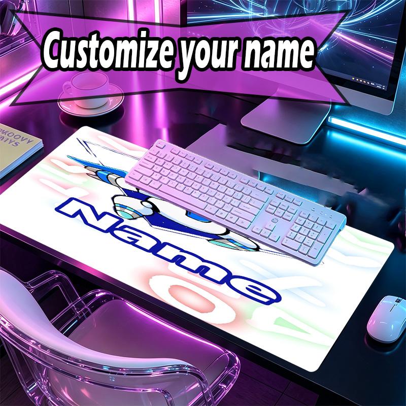 Custom Name Personalized Cosmic Bot Crew Pattern Mousepad, Laptop PC Desk Mat, Decorative Desk Mat for Home Keyboard Pad Gift