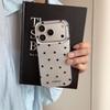 Shiny Silver Polka Dot Double Layer Anti-Drop Case for iPhone 15 Pro Max