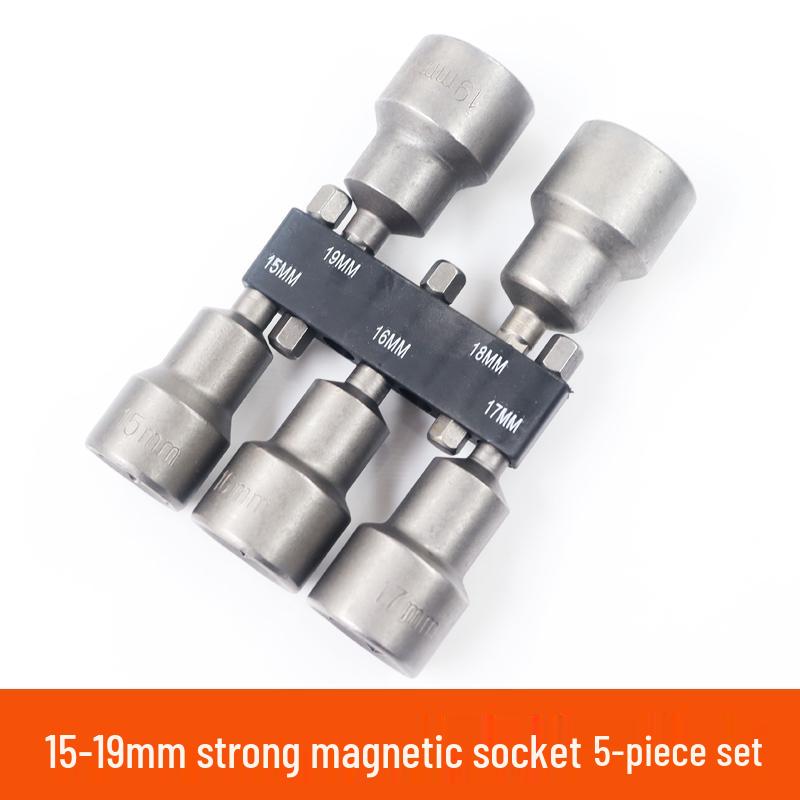 9-Piece Hex Shank Magnetic Socket Set & 14-Piece Dovetail Bit Set for Electric Drill and Pneumatic Tools