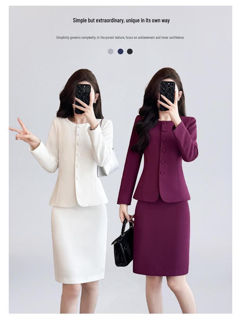 Completo da Donna Primavera 2026 Slim Fit Professionale per Salone di Bellezza e Receptionist