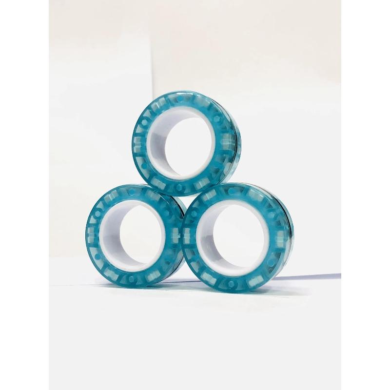 3pcs Anillos Magnéticos para Dedos Coloridos Set de Juguetes Fidget Imanes para Adultos Anillos Giratorios para Aliviar el Estrés Alivio de la Ansiedad Terapia