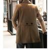 British Navy Style Woolen Coat - Autumn/Winter Mid-Length Men's Long-Sleeve, High-Quality Version