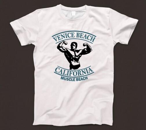 Venice Beach California T-shirt 735 Muscle Arnold Gym Weightlifting Fitness New XXL