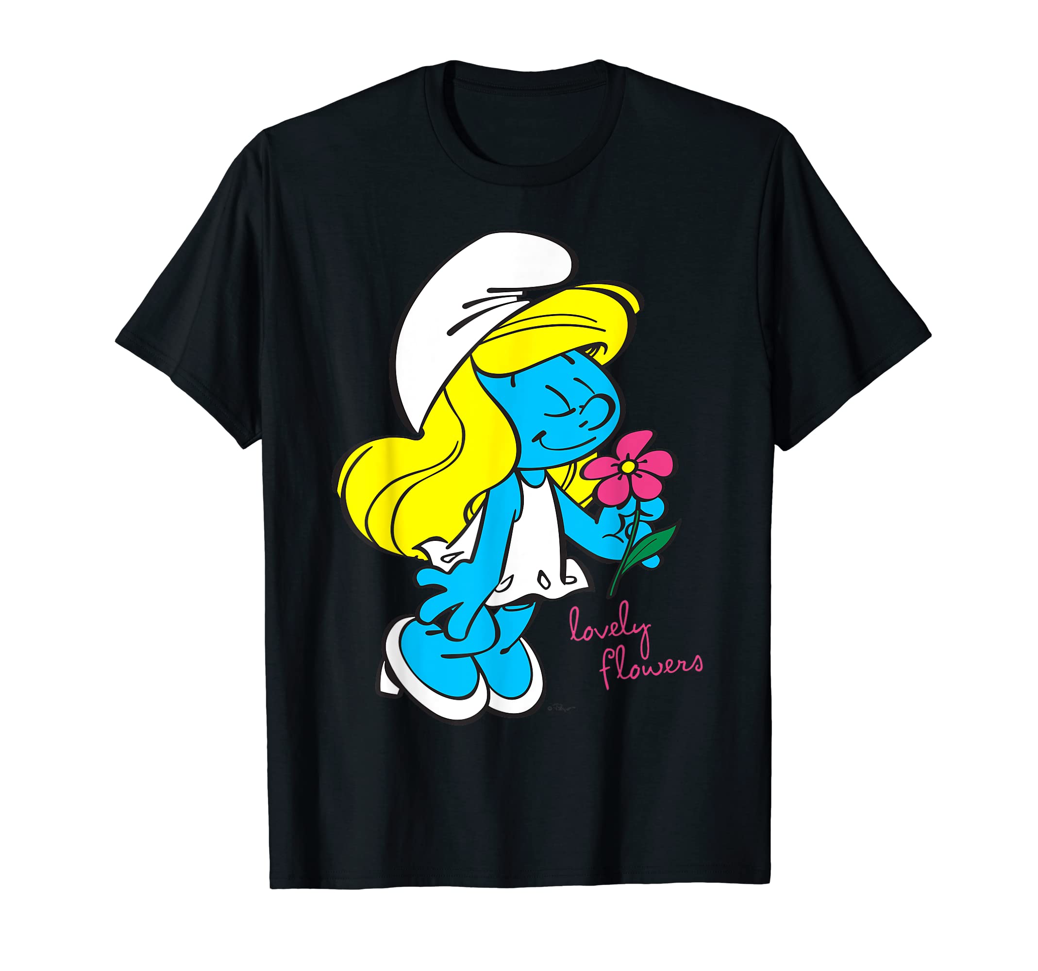 

Smurf Smurfette Character Flower Blooming Smurfy Fan T-Shirt