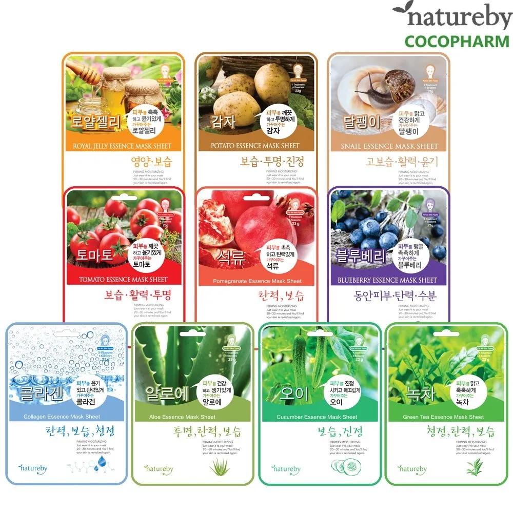 Natureby Essence Mask Pack Type A Mixed 100 Sheets (10 Types x 10 Sheets)