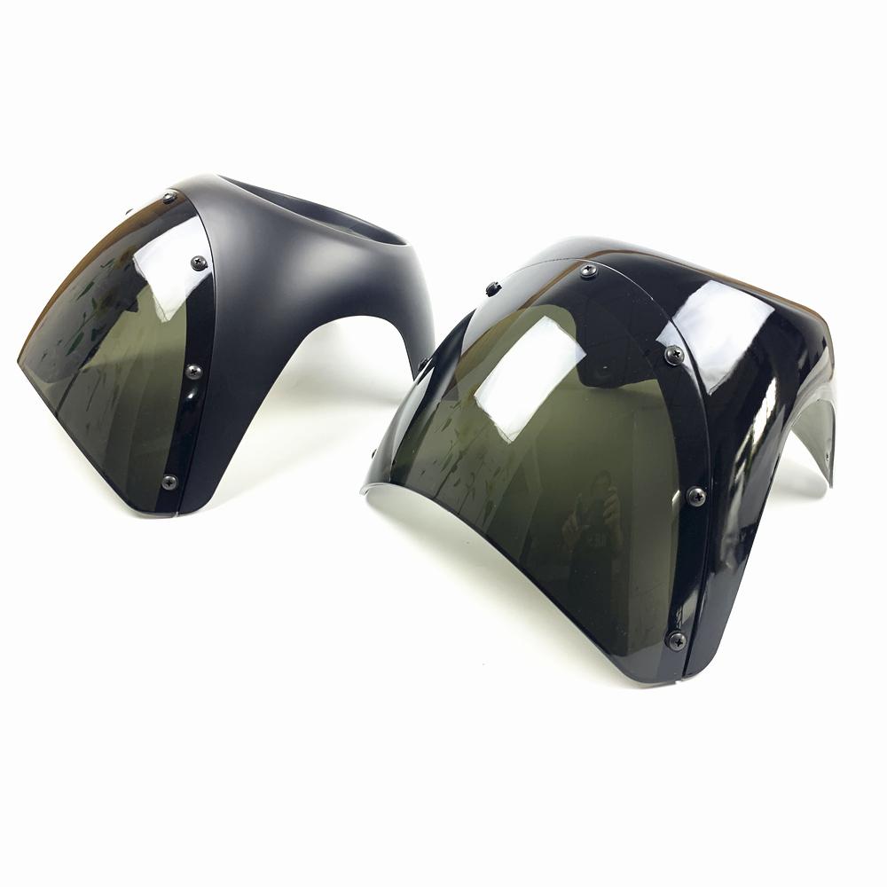 Motorrad Frontscheinwerfer Verkleidung Windschutzscheibe Windschild Kunststoff Universal Für Cafe Racer Motorrad Retro Scheinwerfer Windschutz