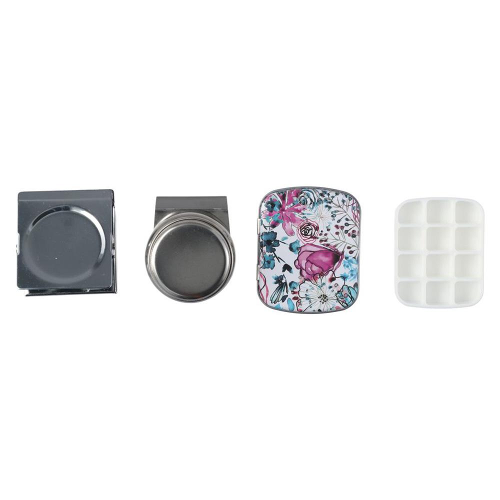 

4 SET Purple Rose Portable Mini Tin Box Mini Paint Palette Travel Watercolor Kit