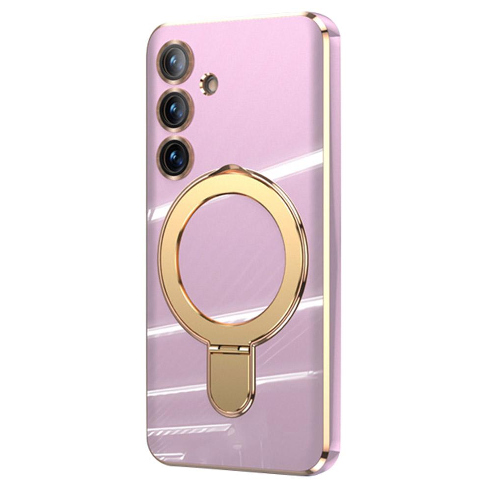 

For Samsung Galaxy S25+ Kickstand Case Compatible with MagSafe TPU Phone Cover Light Purple