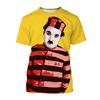 Charlie Chaplin Pánské Dámské tričko Osobnost Hip Hop Sreet Style Zábavné 3D potištěné tričko