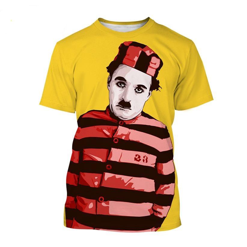 Charlie Chaplin Pánské Dámské tričko Osobnost Hip Hop Sreet Style Zábavné 3D potištěné tričko