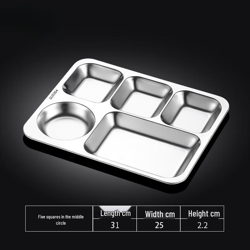 Lan Tuan Stainless Steel Divided Meal Plate