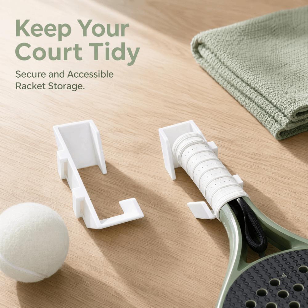 2PCS Plug-in Tennis Racket Wall Mount Weatherproof Sports Court Fence Hook Fence Mount