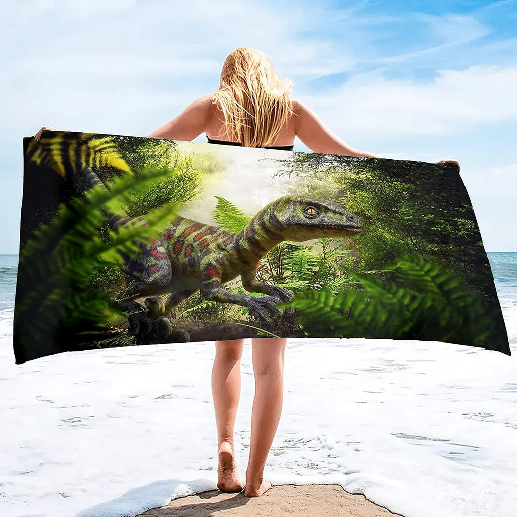 Telo da Spiaggia Dinosauro Asciugamani da Campeggio Acquerello per Ragazzi Bambini Asciugatura Rapida Super Assorbente Morbidissimo Telo da Spiaggia Asciugamano per Piscina