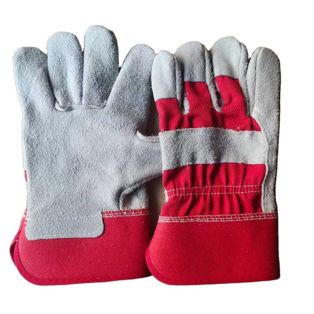 Welding Safety Gloves Durable Leather Gloves Puncture Resistant Gloves Labor Protection Gloves Industrial Working Gloves