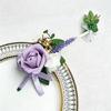 6Pcs Multipurpose Wedding Boutonniere Artificial Flower Wrist Corsage for Wedding Anniversary Party Table Centerpieces