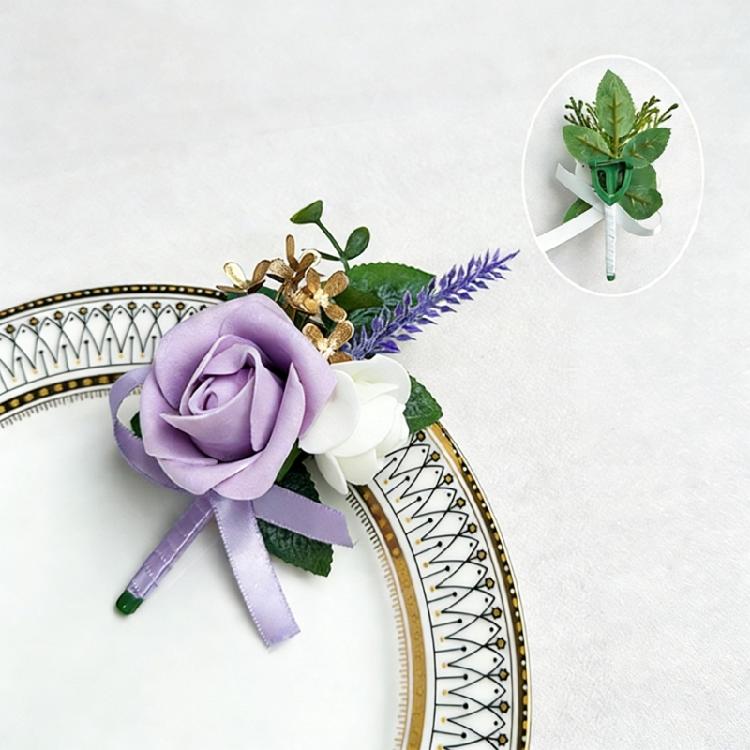 6Pcs Multipurpose Wedding Boutonniere Artificial Flower Wrist Corsage for Wedding Anniversary Party Table Centerpieces