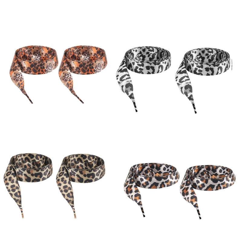 Leopard Print Flat Shoelaces For Casual Shoes Sports Sneakers Boots Soft Polyester Shoe Strings Footwear Accessories