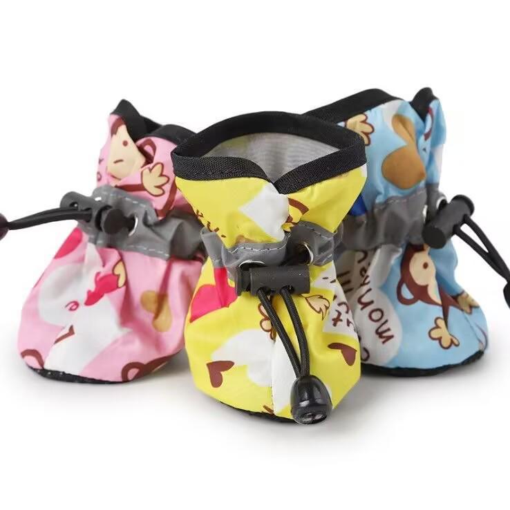 Teddy Dog & Puppy Non-slip Rain Boots - Cute Pet Shoes for Walking