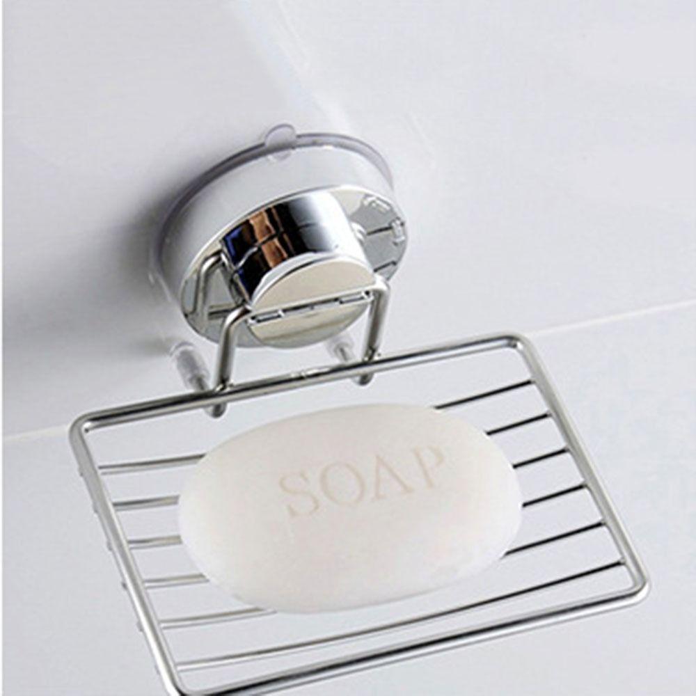 Wall Mounted Vacuum Suction Cup Soap Dish Self Draining Bathroom Sponge Holder  for Kitchen Sink
