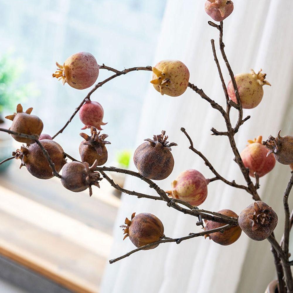 11 Fruit Artificial Pomegranate Branches Realistic Handmade Foam Fruits Branches Elegant Plastic Simulation Pomegranate Fruit
