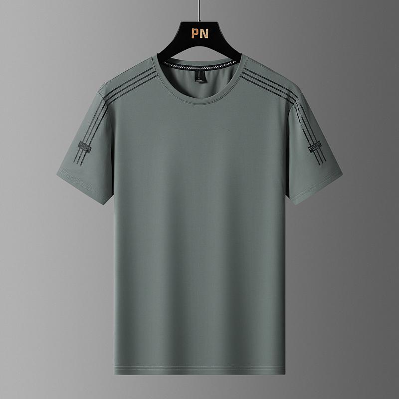 Short Sleeved T-shirt, Summer Ice Silk Loose Casual T-shirt, Men's Outdoor Casual Sports Quick Drying Short Sleeved T-shirt