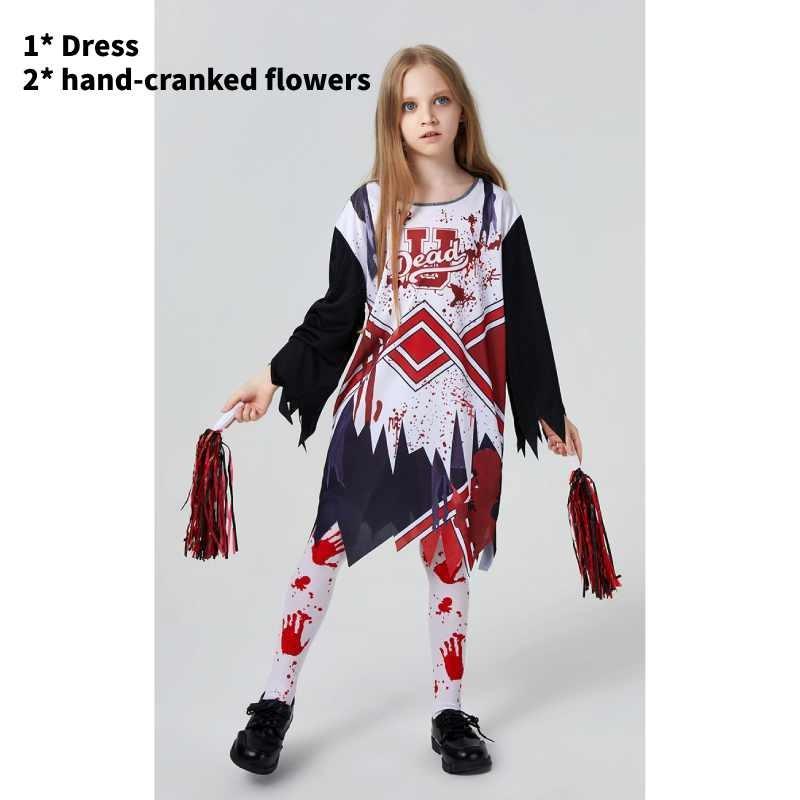 Zombie Halloween Cosplay Costume Cheerleading Team Party Dress Performance Stage