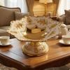 Embossed Floral Snack Dish Ornate Decorative Fruit Stand Pedestal Fluted Stem