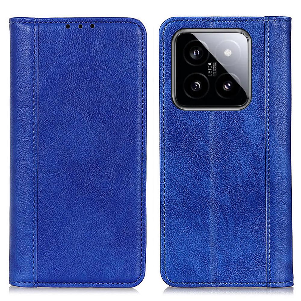 For Xiaomi 14 Case Litchi Texture Split Leather Cover with Wallet Stand