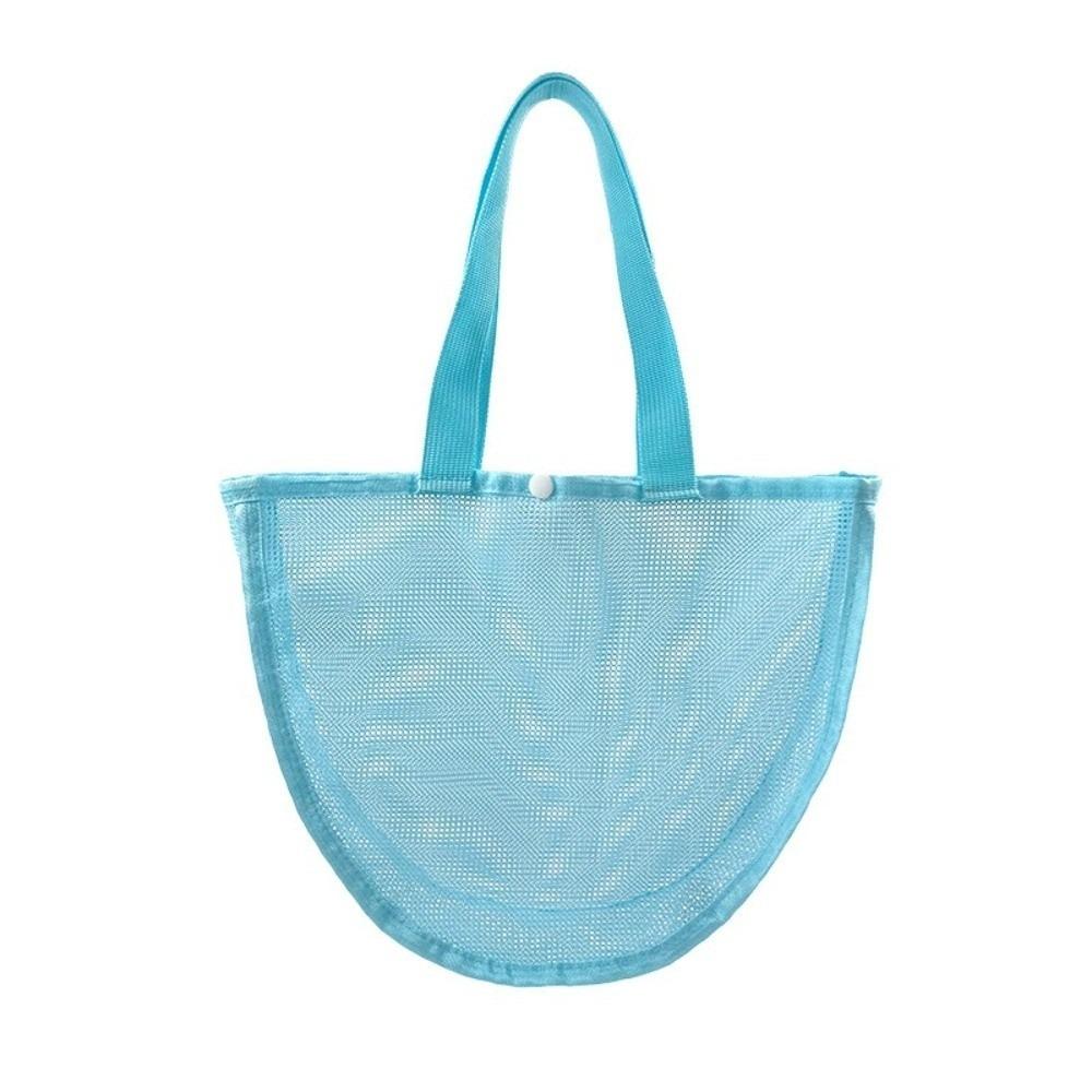 

Waterproof Beach Bag Lightweight Toy Storage Bag Dopamine Solid Color Mesh Pouch Kids синий