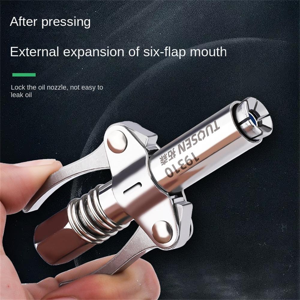 Oil Filling Tool Self-locking Double Gear 90x15mm Steel Car Tools Gun Coupler High Pressure Fast Rease Injector Nipple