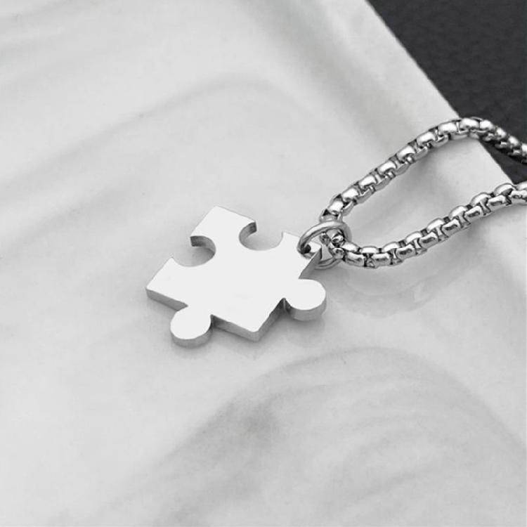 Heart Puzzle Matching Pendant Necklaces Functional Heart Puzzle Necklaces Unique Pendant Neck Chain Accessory for Couple
