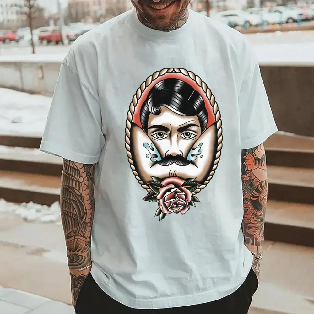 Summer High Street Men's Summer 3D Printed Shirt Short Sleeve Hipster Trendy Element Graphic Popular Top Casual Street Style