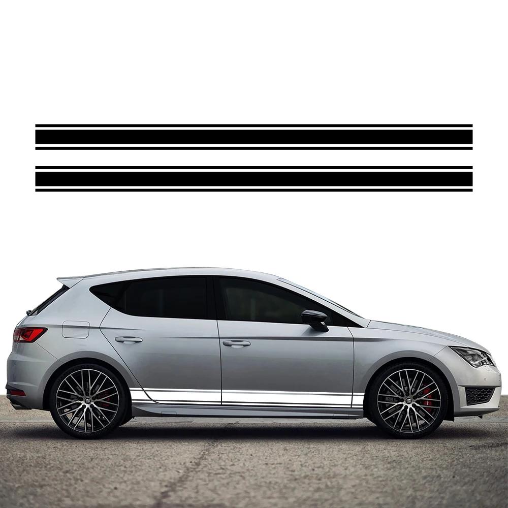 Vinylové samolepky na dveře auta Samolepky na boční prahy Závodní pruhy Grafika Tuningové doplňky Pro Seat Leon FR Cupra MK3 5F MK2 1P MK1