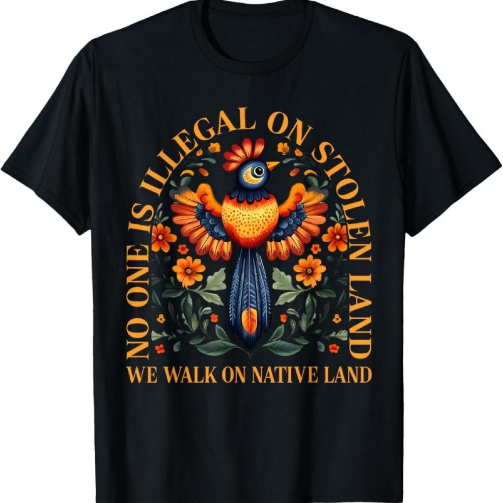 No One is Illegal on Stolen Land We Walk On Native Land T-Shirt1