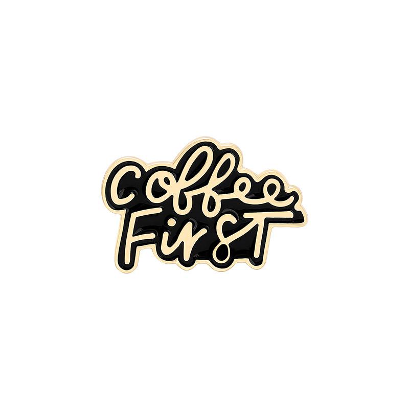 Artistic Cartoon Design Coffee For Life Mug With Durable Geometric Alloy Pin Ideal For Everyday Use
