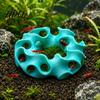 Non-Toxic Fish Printed Aquarium Tank Cave 3D Wavy Hollow Hideout Cave Ring Shrimp Shelter Betta