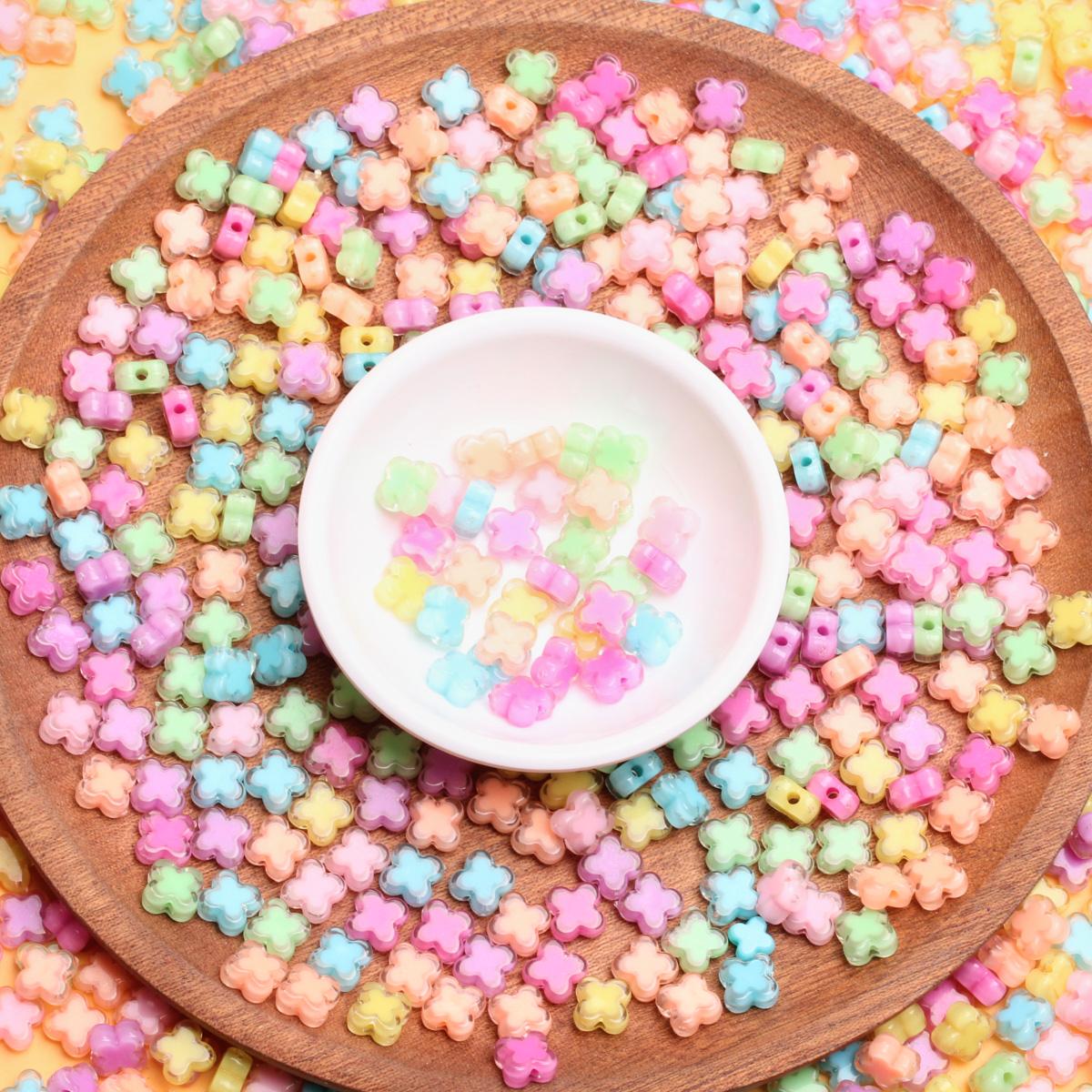 

Модные свободные бусины 500 г DIY ювелирные аксессуары, четырехлепестковый цветок для изготовления браслетов и сережек