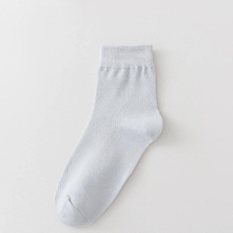 

Мужские летние тонкие носки-трубы из хлопка и сетки, дышащие, однотонные, на каждый день 1 pair серый