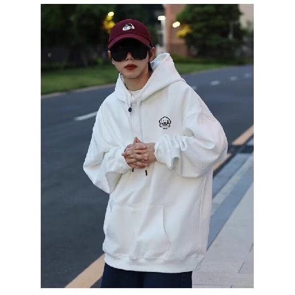 Men's Hooded Sweater Casual Loose Trendy Top Letter Printed All-Matching Coat
