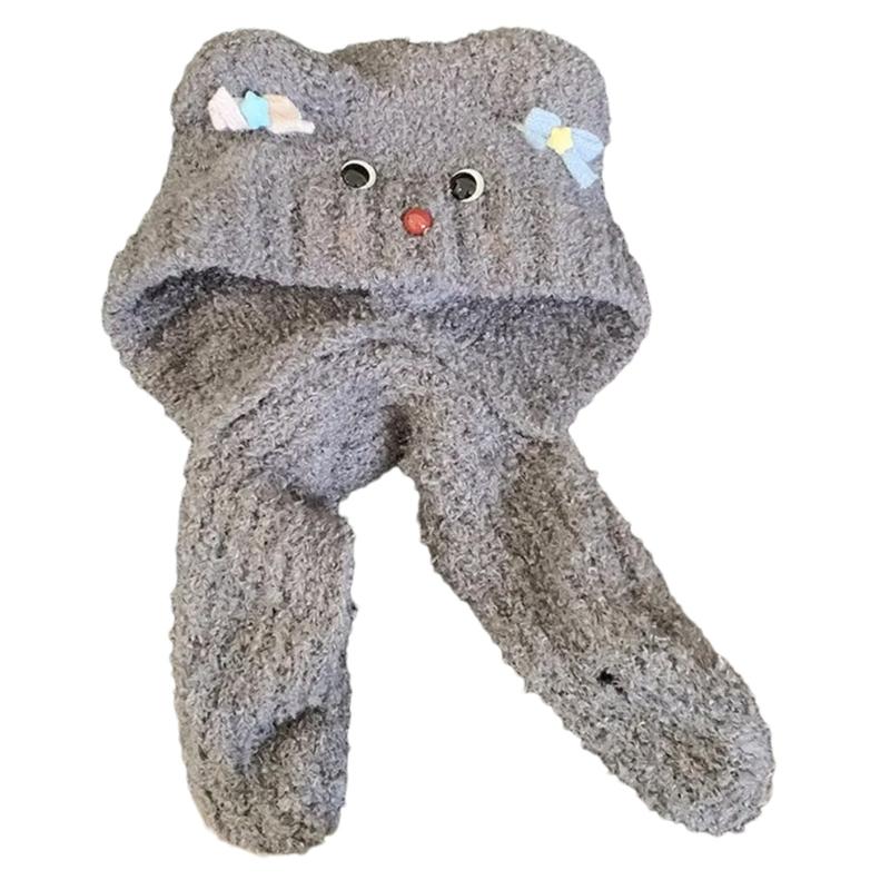 Bear Ears Hat Outdoor Ear Protecting Hat Travel Essential Hat Snowmen Hat for Cold Weather