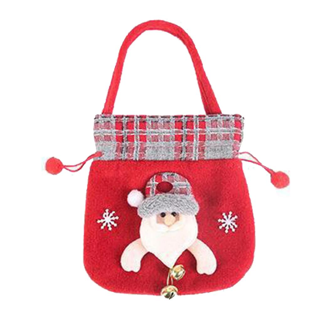 Sacs Cadeaux de Noël Pour Enfants Emballage de Fêtes Portable Grande Capacité Réutilisable Motif Bonhomme de Neige Cerf Père Noël DIY Avec Cordon de Serrage