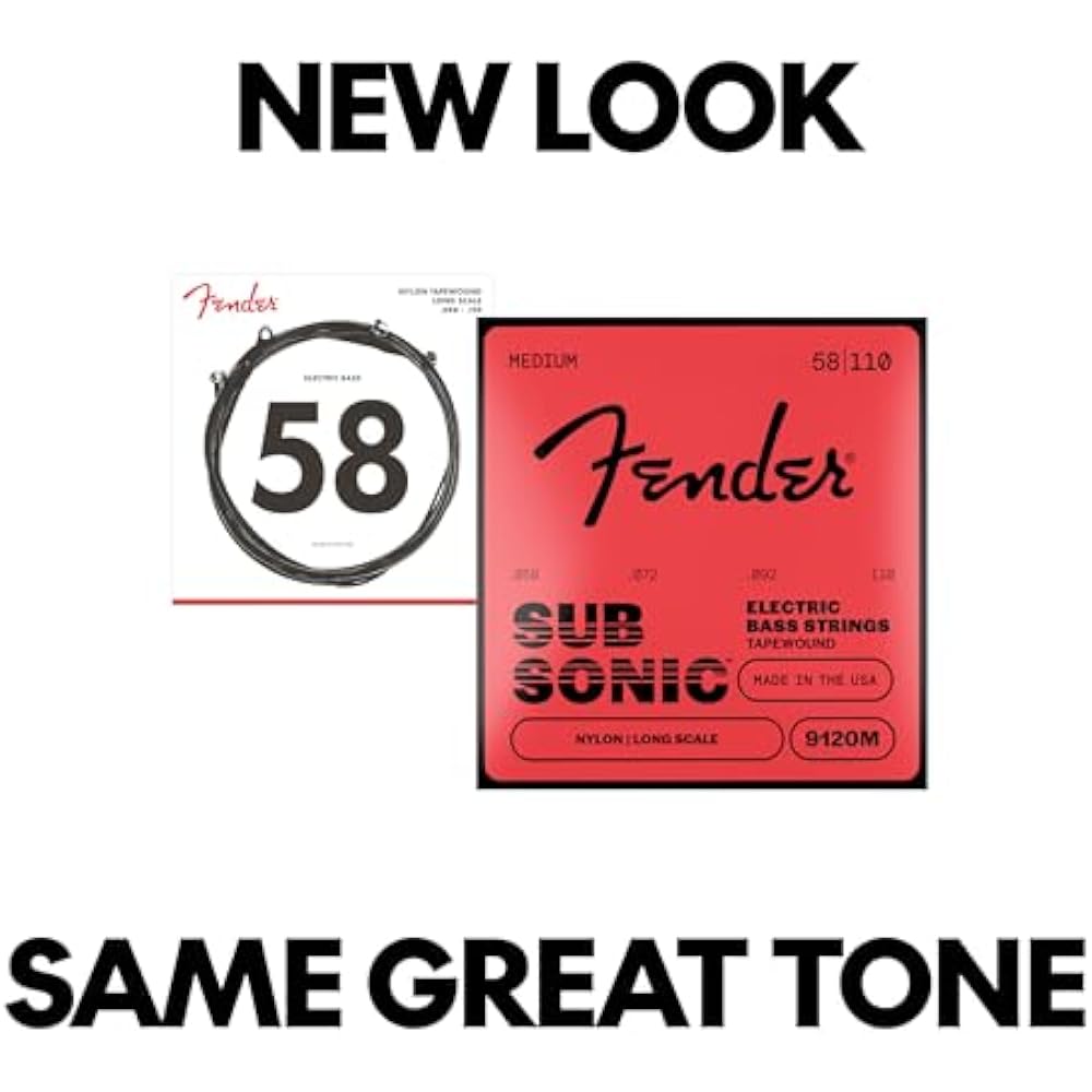 Fender Fender Electric Bass Strings SubSonic™ 9120M Bass Strings, Nylon Tapewound, Longe Scale, G...